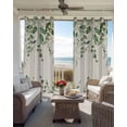 thumbnail image 4 of Sage Green Eucalyptus Blackout Curtains 72 Inches Long, Farmhouse Weeping Leaves Linen Thermal Insulated Black Out Curtains, Darkening Window Curtain Drapes for Bedroom Living Room 52"x72" 2 Panels, 4 of 9