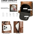 thumbnail image 4 of Vintage Leather Backpack for Women, Soft Rucksack Backpack with Anti-Theft Pocket Convertible Shoulder Handbag (Brown), 4 of 4