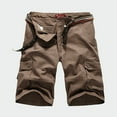 thumbnail image 3 of IYTR Men's Cargo Shorts Straight Fit Flat Front Multi-Pockets Bermuda Shorts Summer Beachwear Coffee M, 3 of 4