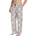 thumbnail image 2 of Uemuo Beautiful Rabbit1 Pattern Men's Wide Leg Palazzo Lounge Pants with Pockets Light Weight Loose Comfy Casual Pajama Pants-Medium, 2 of 9