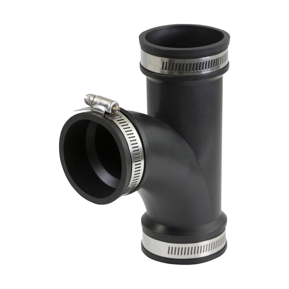 Supply Giant 6I79 Acoplamiento En T Flexible Con Abrazaderas De Acero Inoxidable 2"" Negro
