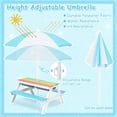 thumbnail image 4 of Costzon Kids Picnic Table with Sensory Bins, 4 in 1 Sand and Water Table with Height Adjustable Umbrella, Removable Tabletop, Wooden Kids Outdoor Table for Backyard Patio Play, 4 of 9