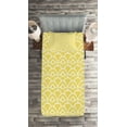 thumbnail image 2 of Ambesonne Japanese Quilted Coverlet 2 Pcs, Vintage Bohem Geometric, Twin Size, Yellow and Cream, 2 of 2