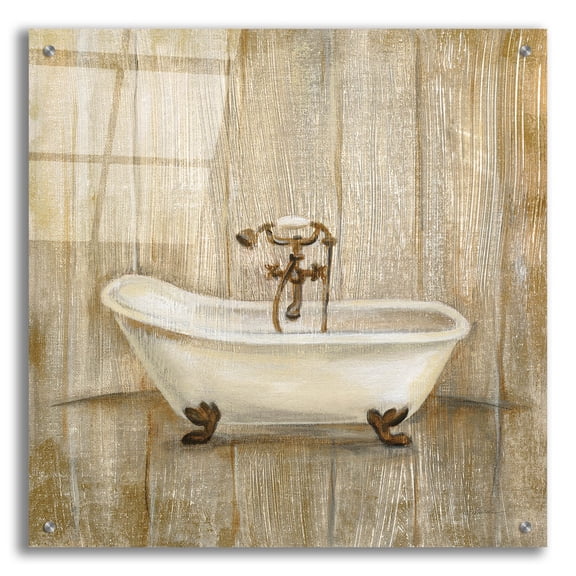 Epic Art 'Cottage Bathroom I' by Silvia Vassileva, Acrylic Glass Wall Art, 24"x24"