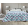 thumbnail image 1 of Aquarium Down Alternative Comforter, Starfishes Illustration Designed with Various Pattern Marine Art Image, Microfiber Quilt for All Season, 5 Sizes, White and Persian Blue, by Ambesonne, 1 of 3