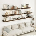 thumbnail image 2 of 24Inch Floating Shelves for Wall 2 Pack Shelves for Bedroom|Kitchen|Bathroom Wall Mounted Rustic Wood Floating Shelf with Invisible Brackets, 2 of 12