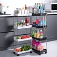thumbnail image 3 of 4-Tier Rolling Cart for Bathroom Kitchen Living Room, Wheels Design, Mobile Utility Cart with Easy Movement, 3 of 7