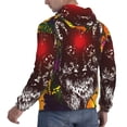thumbnail image 6 of Uemuo Wolf With Wildflowers Pattern Men's Hoodie - Casual Pullover Hoodie with Kangaroo Pocket, Stylish Hooded Sweatshirt for Everyday Wear-4X-Large, 6 of 7
