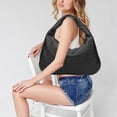 thumbnail image 3 of 626 [Tamaño Grande] Bolso Gran Capacidad Bolso Mano Informal Crescent Bolso Tejido Bolso para Las Axilas (Negro), 3 of 9
