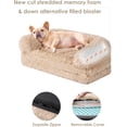 thumbnail image 4 of Foldable XL Dog Bed, Faux Fur Fluffy Dog Bed for Extra Large Dogs, Orthopedic Calming Memory Foam XL Dog Couch Bed, Washable Soft Warm Dog Sofa Bed with Non-Slip Bottom, Camel, 40"x30"x6", 4 of 18