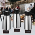 thumbnail image 3 of FillTouch 6 Pcs 68 oz Thermal Coffee Carafe Insulated Stainless Steel Coffee Carafe Double Walled Vacuum Thermal Pot Flask with 6 Brushes for Keeping, 3 of 6