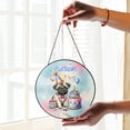 thumbnail image 2 of Happy Birthday Cute Puppy Pug with Cake Gifts Party Hat Stained Glass Suncatcher Dog Lover Gifts Window Hanging Sign Decor - 00029, 2 of 5