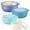 Blue, variant on Vesteel 8Pcs Mixing Bowl Set with Lids, Nesting Plastic Bowls for for Mixing Serving Preparing Storage, Kitchen Prep Bowls, Dishwasher Safe, Rose