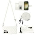 thumbnail image 2 of Crossbody Wallet Case for Samsung S24 Ultra RFID Blocking Elegant Premium Leather Purse with Credit Card Holder, Shoulder Strap Kickstand Handbag Flip Cover for Samsung Galaxy S24 Ultra, White, 2 of 8