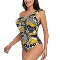 thumbnail image 4 of Balery Excavator At Work One Shoulder Swimsuits for Women Ruffle Swimsuits Tummy Control One Shoulder Bathing Suits-Large, 4 of 8