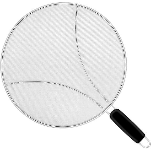 Grease Splatter Screen, 13 inches. Oil Splatter Screens for Frying Pan Shields. Hot Oil Splash Guard, Prevent and Protects Skin from Burns
