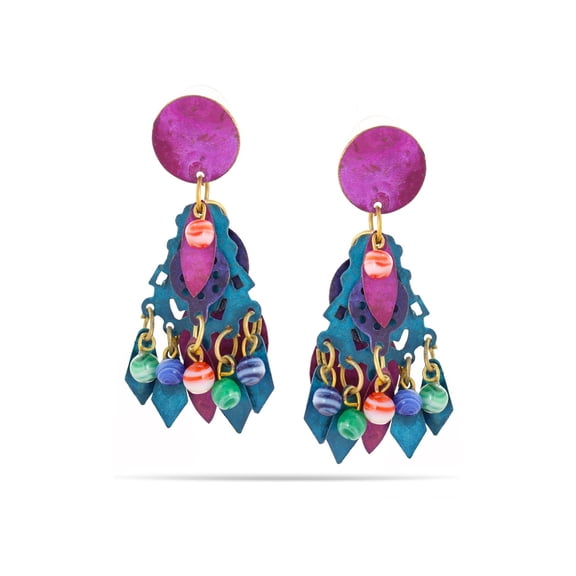 TAZZA WOMEN'S PURPLE PATINA DROP EARRINGS