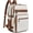 Beige with Brown, variant on Shrrie Laptop Backpack for Women,Vegan Leather Backpack Work Computer Backpacks fits 16" Laptop,Water Resistant Teacher Nurse Casual Daypack for Weekender Camping Travel