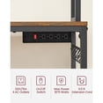 thumbnail image 4 of VASAGLE Bakers Rack with Power Outlet, Microwave Stand, Kitchen Tall Utility Storage Shelf, with Metal Wire Panel, 14 Hooks, 40 x 80 x 170 cm, Rustic Brown and Black, 4 of 5