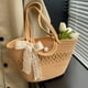 thumbnail image 5 of Bolso de paja francés, bolso tejido a mano, bolso de playa, bolso vintage, bufanda de seda, bolso decorativo tridimensional, bolso para ir al trabajo, bolso para salir, bolso de playa tejido de algodó, 5 of 6