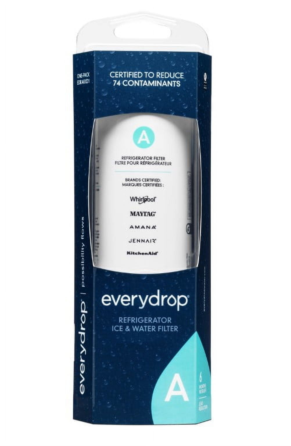 Everydrop Brand by Whirlpool Ice and Water Refrigerator Filter A, EDRARXD1, Single-Pack
