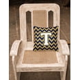 thumbnail image 2 of Letter T Chevron Navy Blue and Gold Fabric Decorative Pillow, 2 of 2