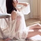 thumbnail image 4 of Lencería sexy de encaje Camisón de color sólido Traje exótico con tanga - XL - Blanco Inevent FS6174-04, 4 of 7