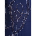 thumbnail image 7 of YiZYiF Womens Shiny Rhinestone Gymnastics Unitard Sleeveless Mesh Splice Figure Skating Dance Jumpsuit Navy Blue XL, 7 of 7