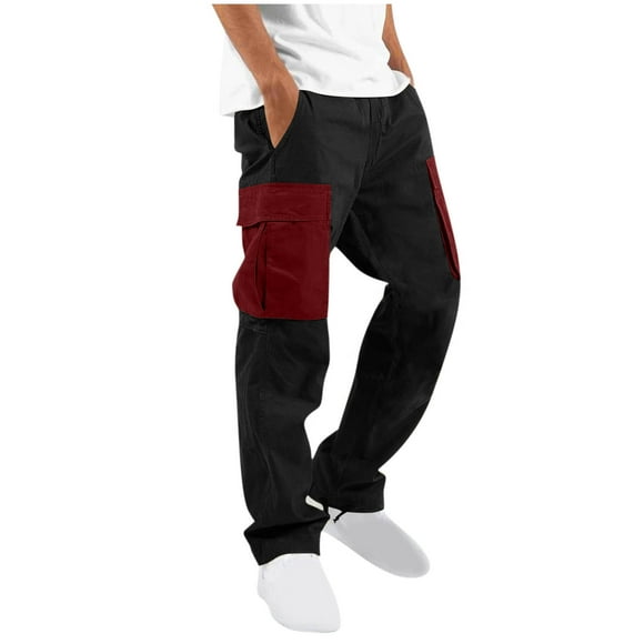 zfhfof Cargo Pants for Men Casual Straight Leg Pants with Pockets Hiking Joggers Sweatpants Athletic Stretch Tactical Trousers