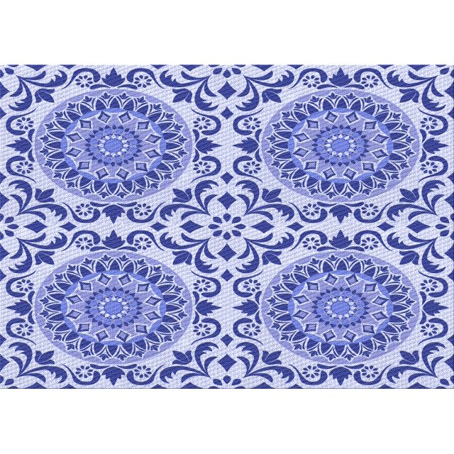Ahgly Tapis Rectangulaire Lavable en Machine Intérieur Transitionnel Bleu Océan, 7 Pieds x 9 Pieds