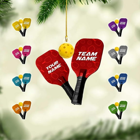 Custom Pickleball Ornament 2025 Pickle Baller Sport Gifts Ornament Pickleball Paddles Ornament 2025 Pickleball Player Gifts Christmas Tree Pickleball Christmas Ornaments 2025 (OPB5) - 3295 (Red)