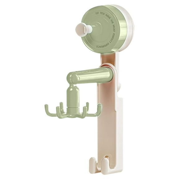Economic! WEIWEIGG Mint Green Wall Mounted Kitchenware Holder, Swivel Hook Organizer, 6 Rotating Hooks for Kitchen Utensils, No-Drill Suction Cup Mount Bathroom Storage Space Saver