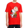 thumbnail image 1 of Camiseta de hombre de Peanuts Charlie Brown y Snoopy con corazón, dibujos animados Y2K, algodón puro, camisetas de verano con cuello redondo, ropa de talla grande, 1 of 5