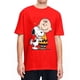 thumbnail image 3 of Camiseta de hombre de Peanuts Charlie Brown y Snoopy con corazón, dibujos animados Y2K, algodón puro, camisetas de verano con cuello redondo, ropa de talla grande, 3 of 5