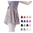 thumbnail image 2 of 18 Color Ballet Dance Skirts Chiffon Pettiskirts Girl Ballet Dance Tulle Skirt Pull-On Wrap Pleated Skirt With Adjustable, 2 of 5