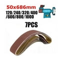 thumbnail image 2 of 7Pcs Sanding Belt Sander 50x686mm 120/240/320/400/600/800/1000 Grit Sandpaper Abrasive Bands Tool Wood Soft Metal Polishing, 2 of 3