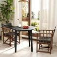 thumbnail image 2 of Gymax 35''  Kitchen Table Round Dining Table w/ Marble-textured Veneer Tabletop Black, 2 of 10