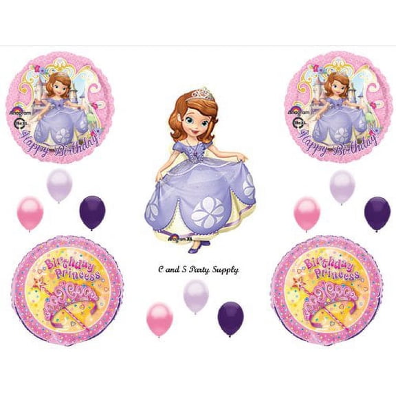 PRINCESS SOFIA the FIRST Happy Birthday PARTY Balloons Decorations Supplies Disney