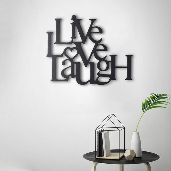 Tubibu Live Laugh Love metal wall art Metal Wall Word Sculpture, Wall Decor Wall Art (15.75" x 19.25")