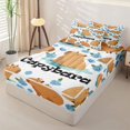 thumbnail image 2 of Homewish Kids Cartoon Capybara Zipper Full Size Comforter Sets with Fitted Sheet and 2 Pillowcases, Blue Flower Floral Zipper Bedding Set, Reversible, 4 Pieces, 2 of 6