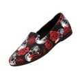 thumbnail image 3 of Domuza Walking Shoes Women Breathe Mesh Slip On Sneakers Lightweight Floral Casual Loafers Trendy Comfortable Walking Sneakers for Women Black 8（EU-40）, 3 of 4