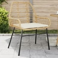 thumbnail image 1 of vidaXL Garden Chairs 2 pcs with Cushions Brown Poly Rattan, 1 of 5