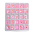 thumbnail image 5 of dianhelloya 25Pcs Nail Decorations Creative Love Heart Butterfly Square Faux Crystal 3D Charms DIY Nail Art White, 5 of 8