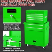 Artbros 8-Drawer Rolling Tool Chest, Large Tool Cabinet with Wheels, Detachable Toolbox Storage for Garage, Repair Shop, Workshop, Green