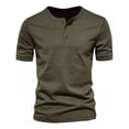 thumbnail image 1 of . Playeras Hombre Camisa Henley Manga Corta Casual Cuello V, 1 of 2