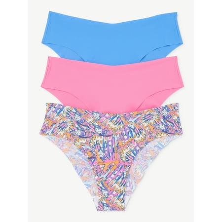 

Joyspun Women s No Show Cheeky Panties 3-Pack Sizes XS to 3XL