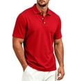 thumbnail image 3 of Havenx Men's Golf Polo Shirts Short Sleeve 3-Button Polos Collared Fast Dry T Shirt Breathable Athletic Casual Summer Top,Watermelon Red 3XL, 3 of 6