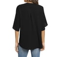 thumbnail image 3 of Timegard Summer Tops for Women V-Neck Ruffle Short Sleeve Comfy Lightweight Office Casual Loose Tops, 3 of 6