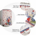 thumbnail image 6 of 4th of July Shower Curtain Flower Floral American Flag Patriotic Shower Curtains for Bathroom Decor Independence Day Petal Patriotic Stripes Bath Curtains Sets Waterproof Extra Long 72" x 84", 6 of 6