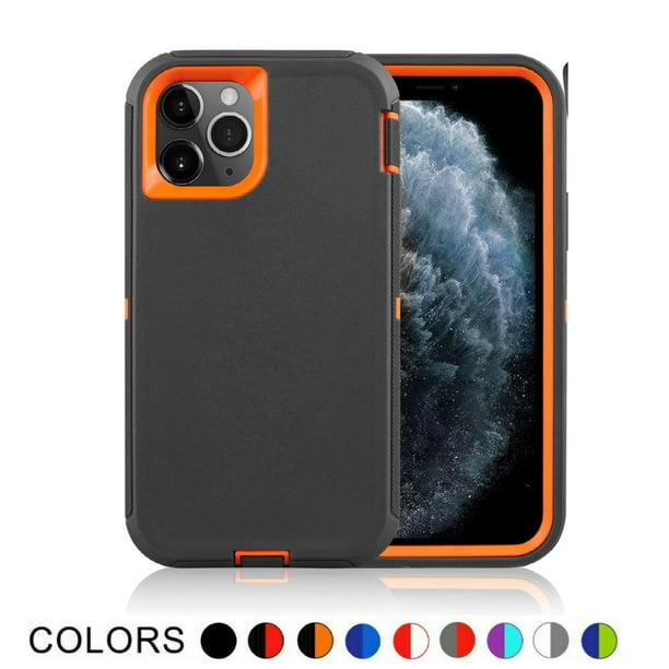 Entronix Funda Resistente para iPhone 12, Triple Capa, Resistente a Golpes y Anticaídas, Color Naranja